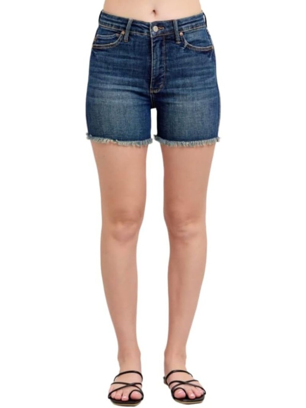 Tummy Control Fray Hem Denim Shorts for Women | Stylish & Comfortable Summer